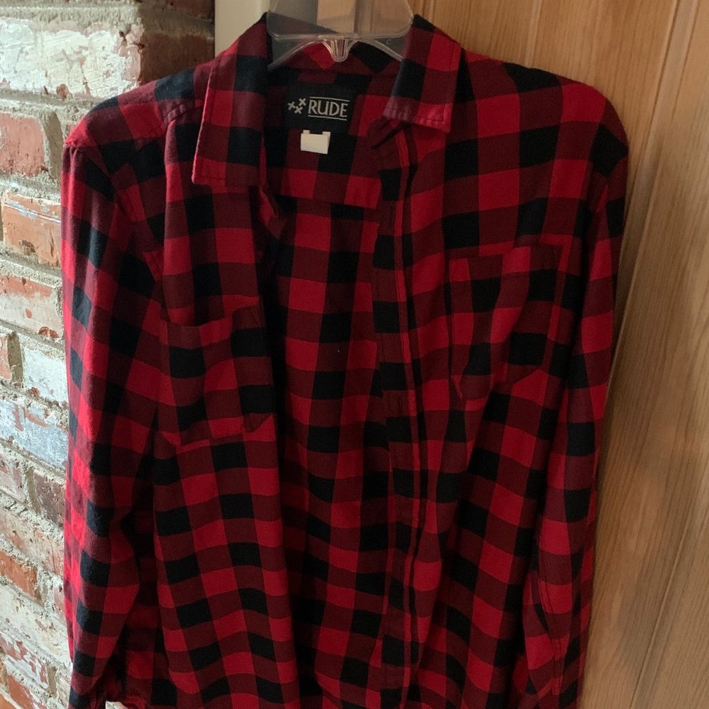 Rude Red and Black Checkered Flannel Hot Topic